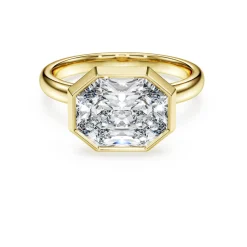 Octagon Ring mit Kesselfassung