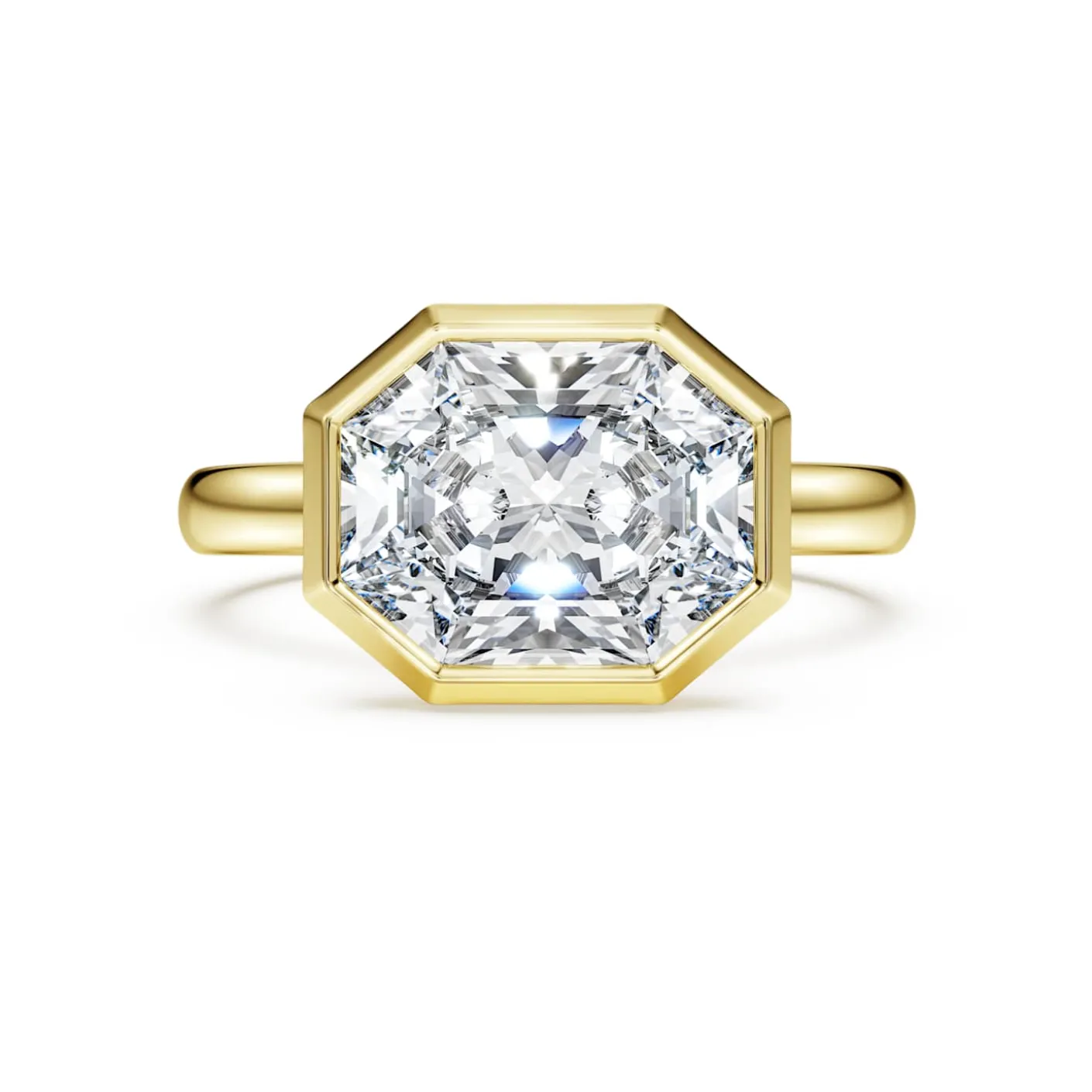 Octagon Ring mit Kesselfassung